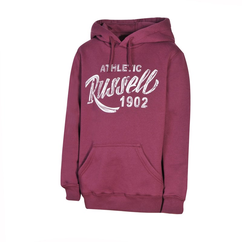 PULL OVER HOODY WITH DISTRESSED PRINT